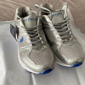 U.S. Polo Assn. Men's Silver and Blue Athletic Shoes Size 11